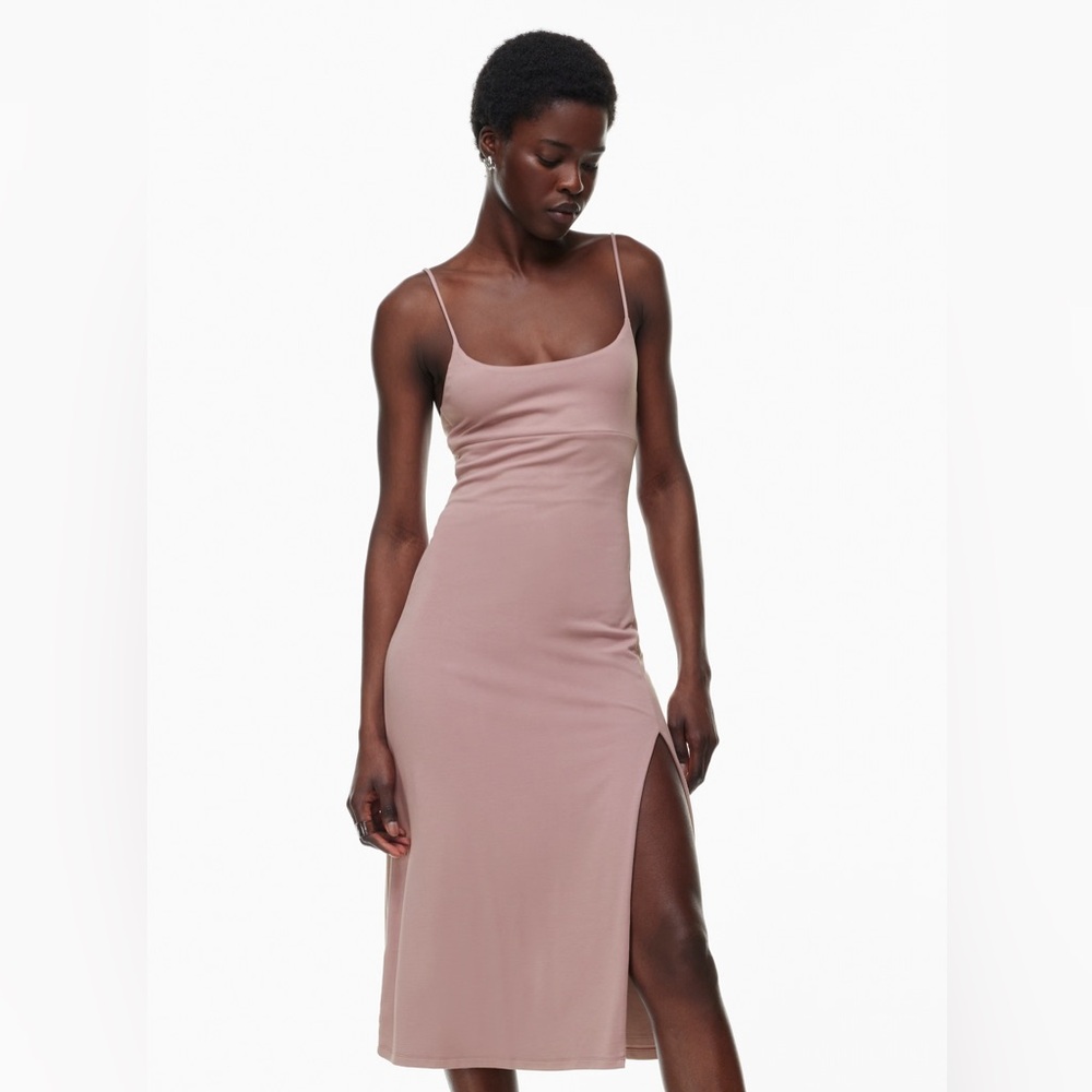 Wilfred by Aritzia Dreamweaver Midi Jersey Dress in Mocha Brown, size Medium - Picture 8 of 16